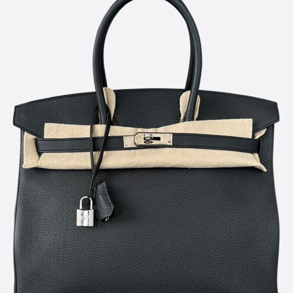 Hermes Handbags - Hermes Black Togo Birkin 35